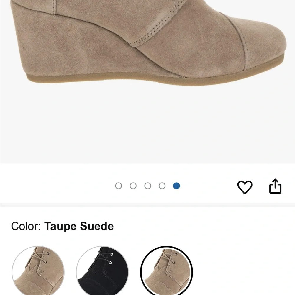 Toms Tan Wedge Shoes with Suede Finish - Picture 2 of 7